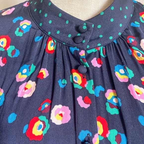 Boden Grace Floral Neck Tie Blouse | Size 14 - Picture 11 of 16